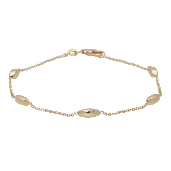 Marquise Station Link 9ct Yellow Gold Bracelet - Michael Jones Jeweller