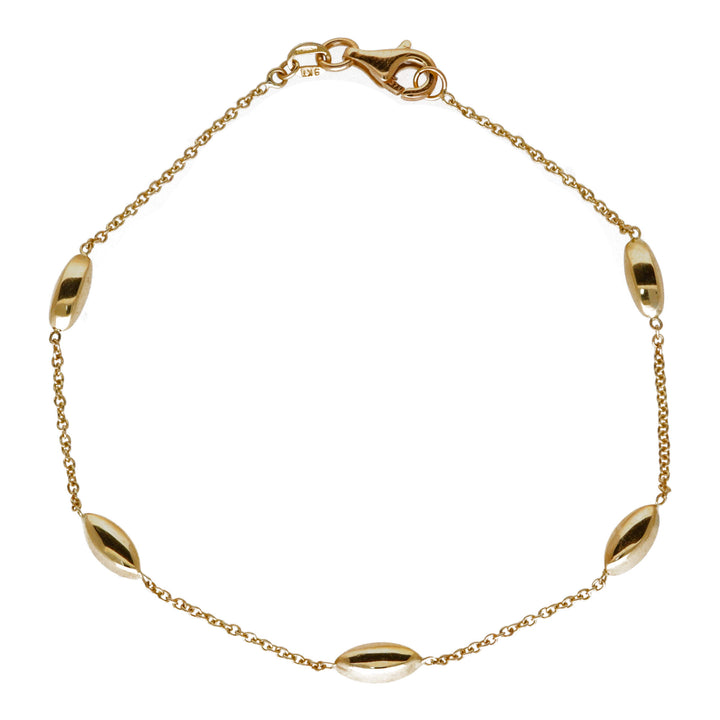 Marquise Station Link 9ct Yellow Gold Bracelet - Michael Jones Jeweller