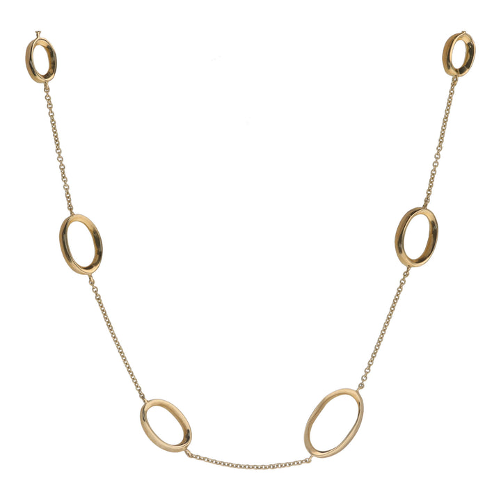 Fancy Graduated Oval 9ct Yellow Gold Necklace