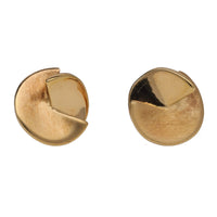 Twisted Lilypad 18ct Yellow Gold Stud Earrings - Michael Jones Jeweller