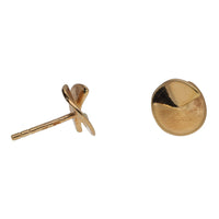 Twisted Lilypad 18ct Yellow Gold Stud Earrings - Michael Jones Jeweller