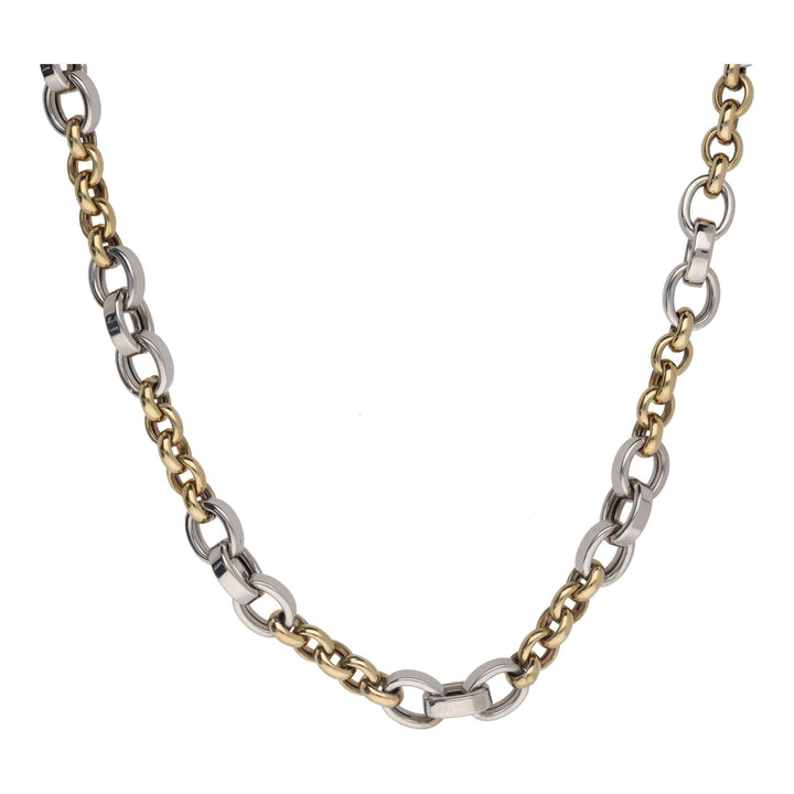 Statement Link 9ct Yellow and White Gold 45cm Chain