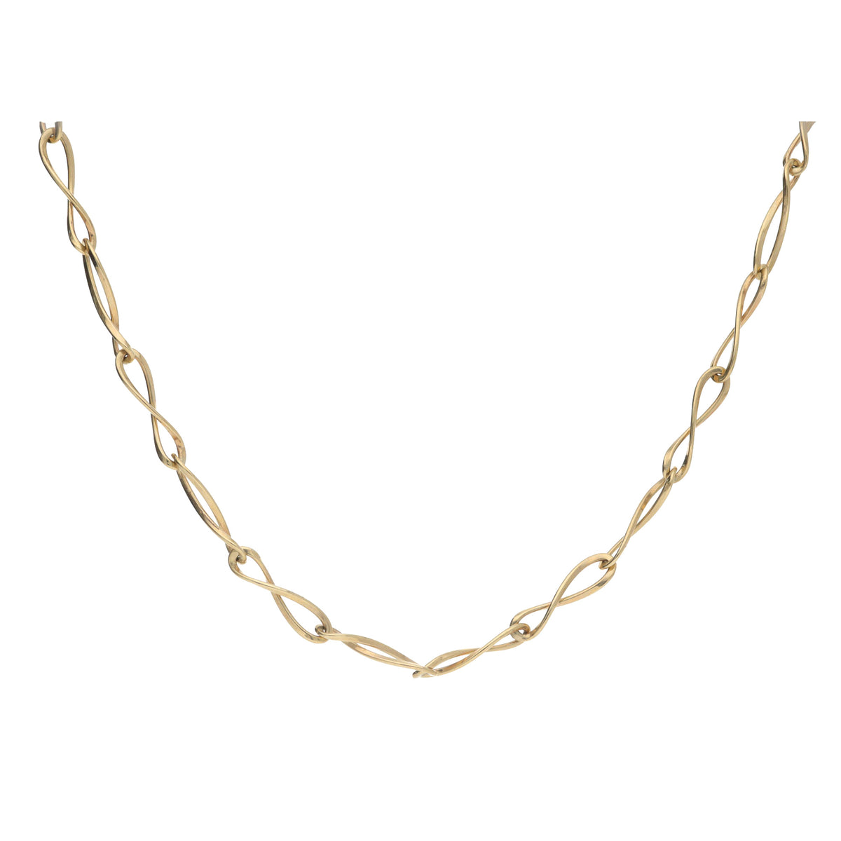 Elongated Figure of Eight 9ct Yellow Gold Linked Necklace - Michael Jones Jeweller