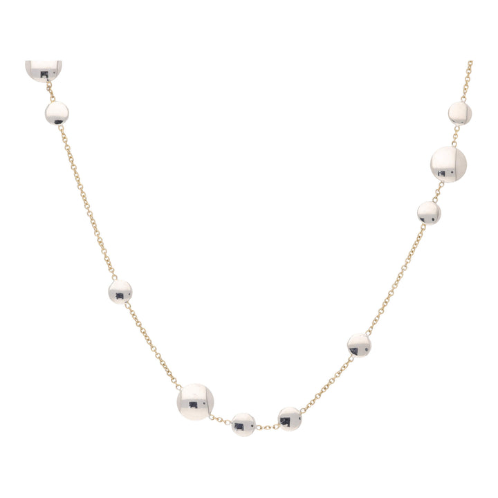 Multi Disc 9ct Yellow and White Gold Station Style Necklace - Michael Jones Jeweller
