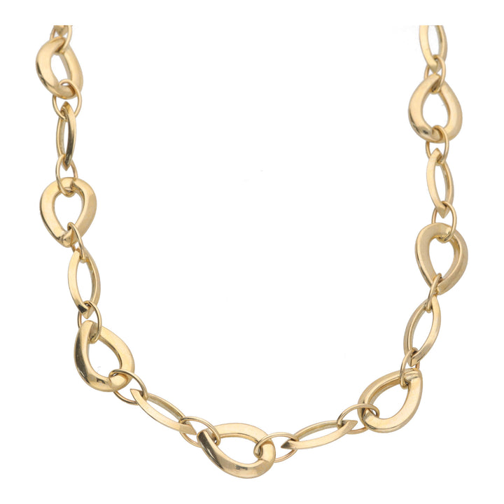 Open Teardrop Link 9ct Yellow Gold Necklace - Michael Jones Jeweller