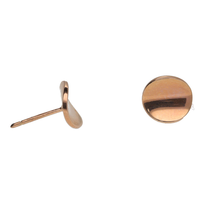 Polished 9ct Rose Gold Dish Stud Earrings