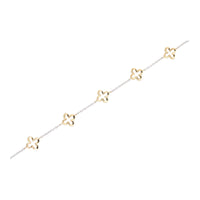 Open Flower 9ct Yellow and White Gold Station Bracelet - Michael Jones Jeweller