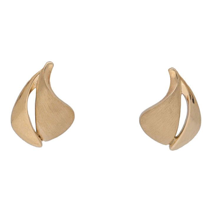 Split Sail 9ct Yellow Gold Stud Earrings - Michael Jones Jeweller