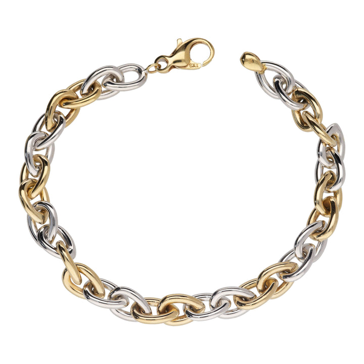Teardrop Link 9ct Yellow and White Gold Bracelet - Michael Jones Jeweller