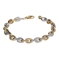 Teardrop Link 9ct Yellow and White Gold Bracelet - Michael Jones Jeweller