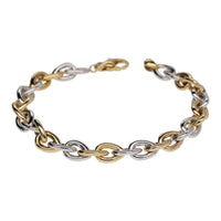 Teardrop Link 9ct Yellow and White Gold Bracelet