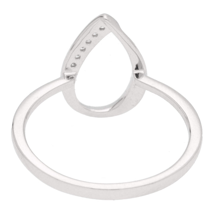 Diamond Open Pear Shaped 9ct White Gold Ring - Michael Jones Jeweller