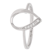 Diamond Open Pear Shaped 9ct White Gold Ring - Michael Jones Jeweller