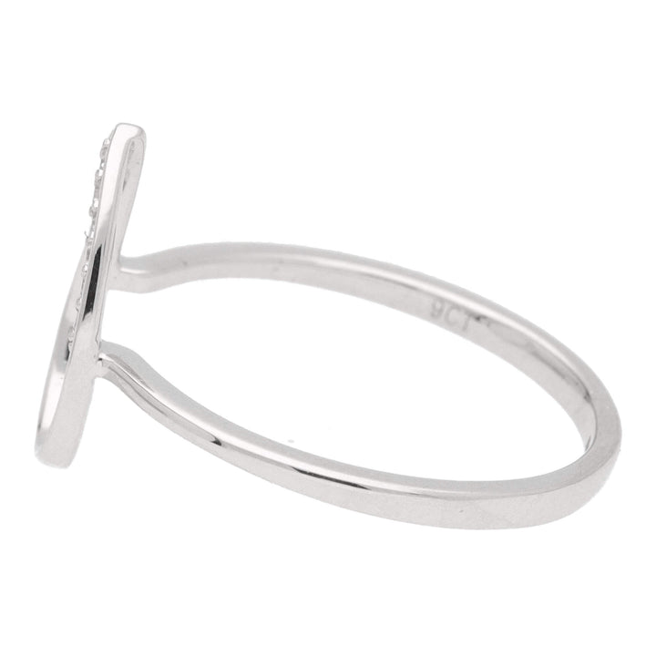 Diamond Open Pear Shaped 9ct White Gold Ring - Michael Jones Jeweller