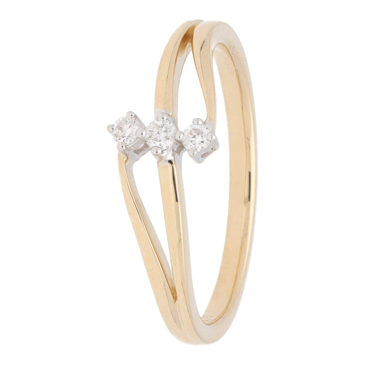 Diamond Three Strand 9ct Yellow Gold Ring - Michael Jones Jeweller
