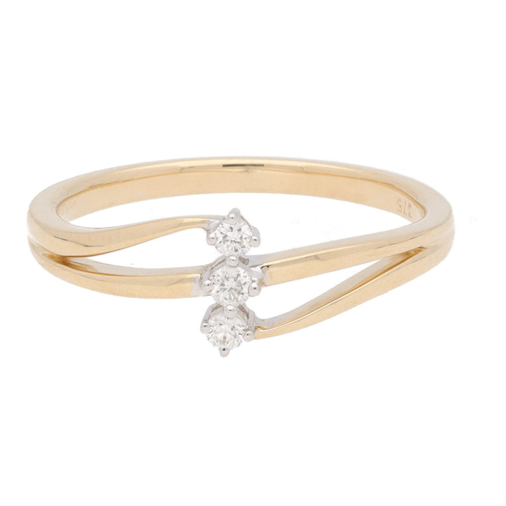 Diamond Three Strand 9ct Yellow Gold Ring - Michael Jones Jeweller