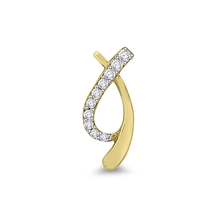 9ct Yellow Gold Diamond Curved Bar Pendant