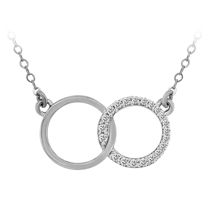 Diamond 9ct White Gold Interlocking Circles Necklet