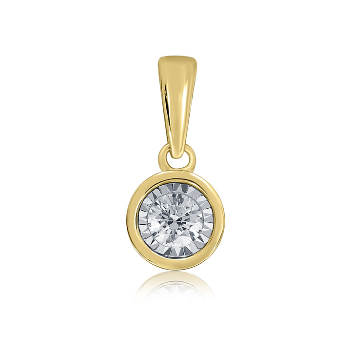 Illusion Set Diamond 9ct Yellow Gold Pendant - Michael Jones Jeweller