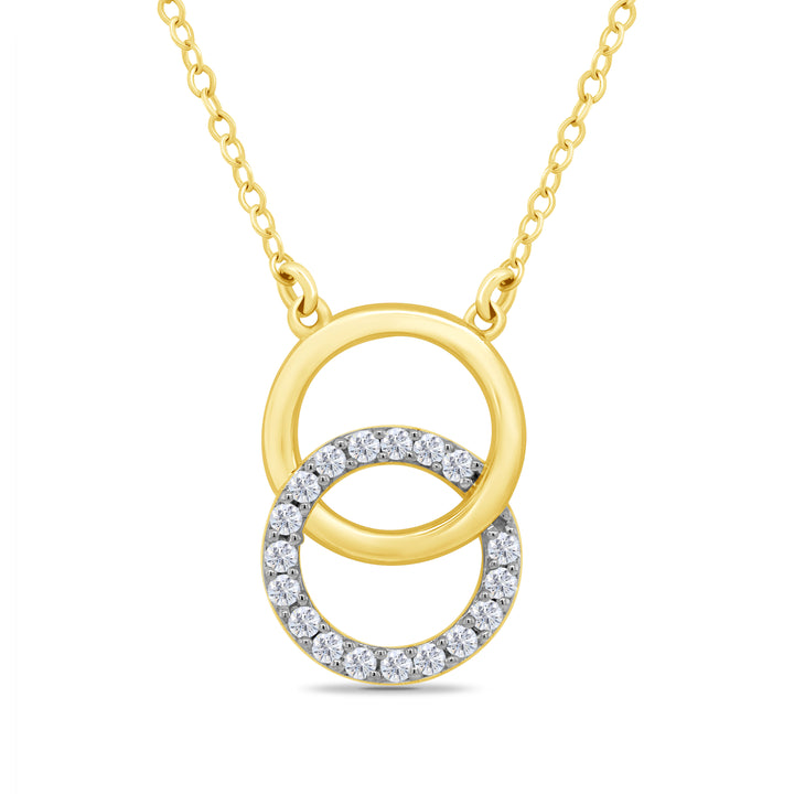 Diamond 9ct Yellow Gold Interlocking Circles Necklet - Michael Jones Jeweller
