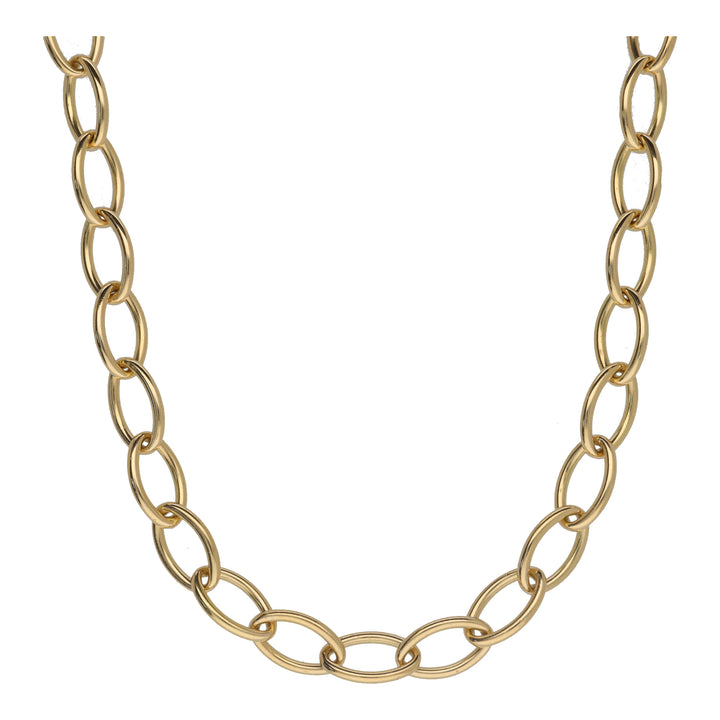 Oval Open Link 18ct Yellow Gold Necklace - Michael Jones Jeweller