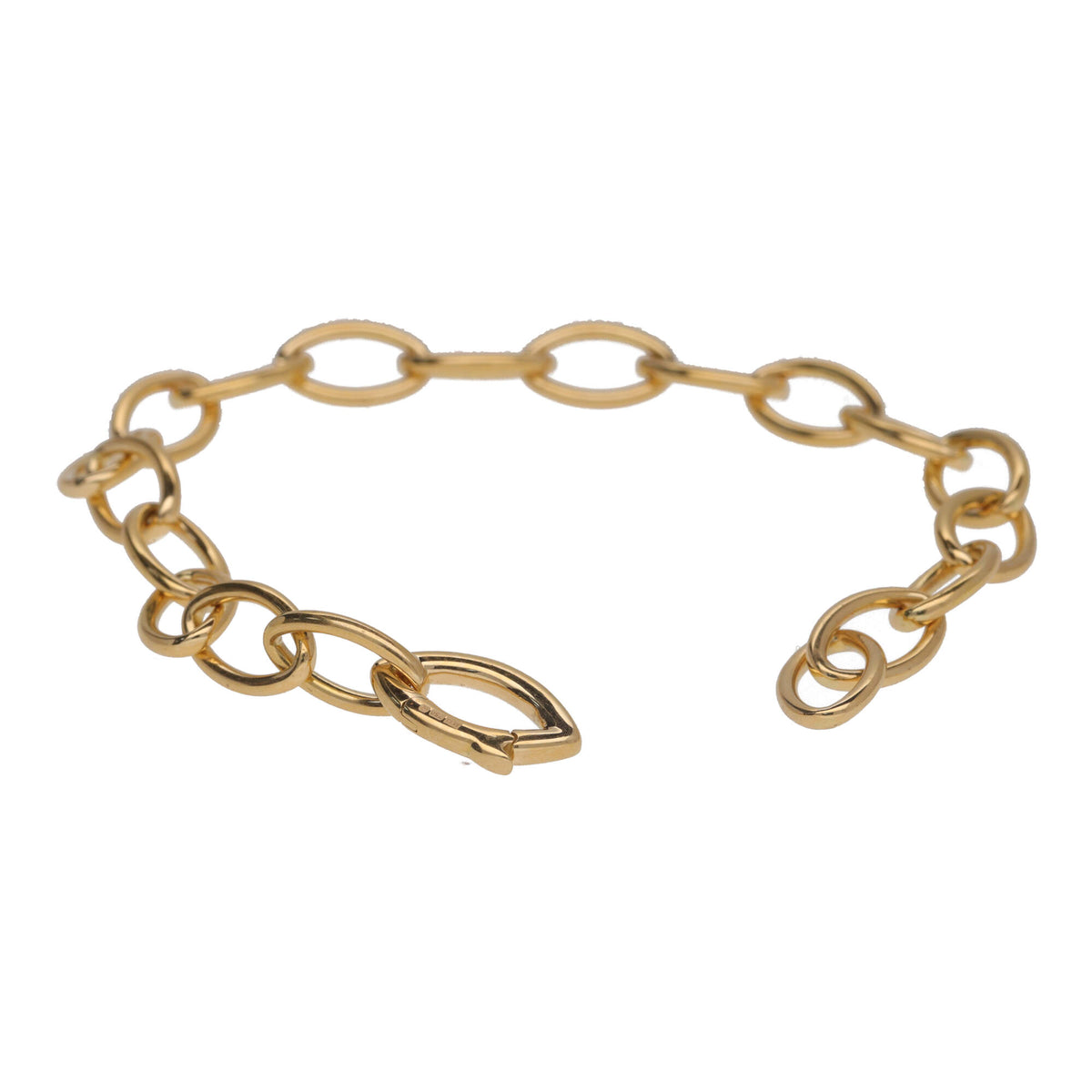 Oval Open Link 18ct Yellow Gold Bracelet - Michael Jones Jeweller