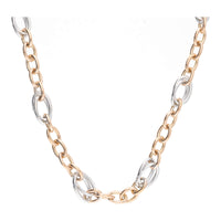 Open Link 18ct White and Rose Gold Necklace - Michael Jones Jeweller