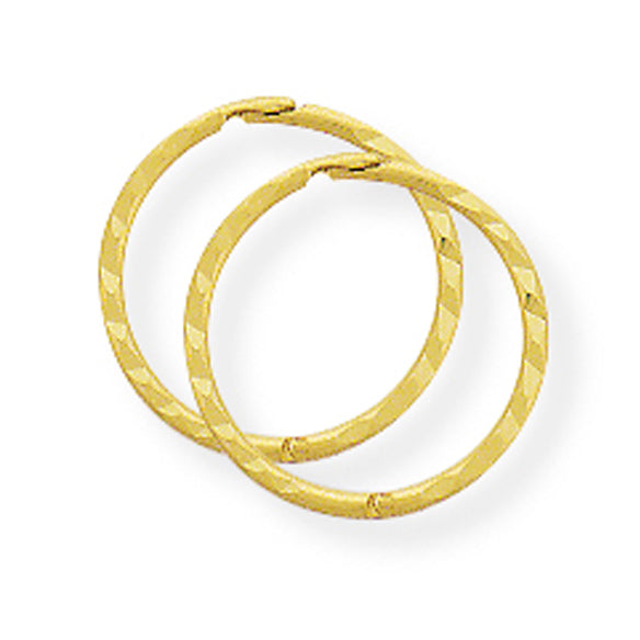 Twister 12mm 9ct Yellow Gold Sleeper Earrings - Michael Jones Jeweller
