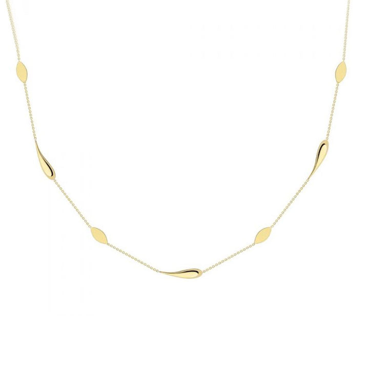Marquise and Paisley Link 9ct Yellow Gold Necklace