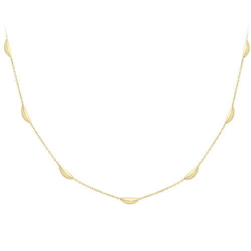 Domed Marquise Link 9ct Yellow Gold Necklace