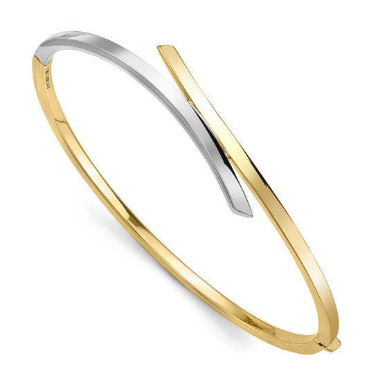 Crossover 9ct Yellow and White Gold Bangle - Michael Jones Jeweller