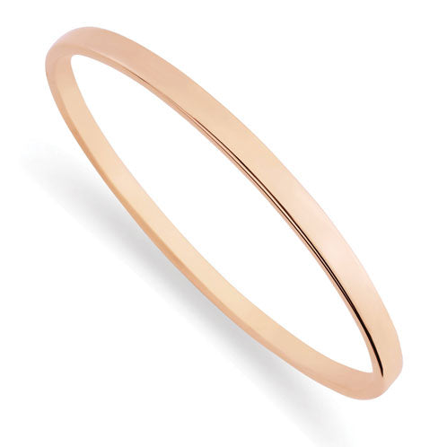 Oval 9ct Rose Gold Bangle - Michael Jones Jeweller