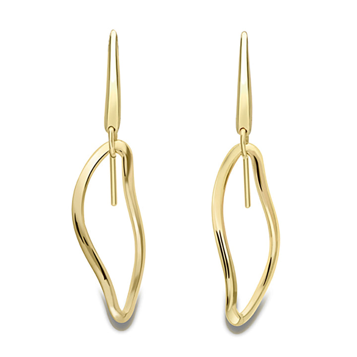 Open Link 18ct Yellow Gold Drop Earrings - Michael Jones Jeweller