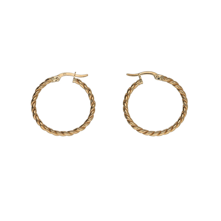 Twisted 9ct Yellow Gold Hoop Earrings - Michael Jones Jeweller