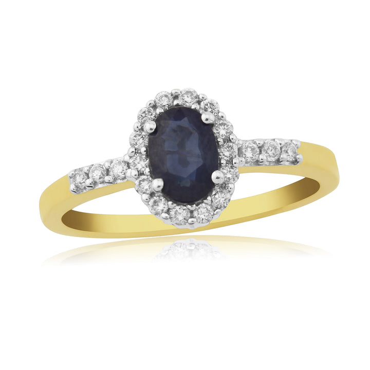 Sapphire and Diamond 9ct Yellow Gold Ring