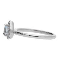Aquamarine and Diamond Pear Shaped 9ct White Gold Cluster Ring - Michael Jones Jeweller
