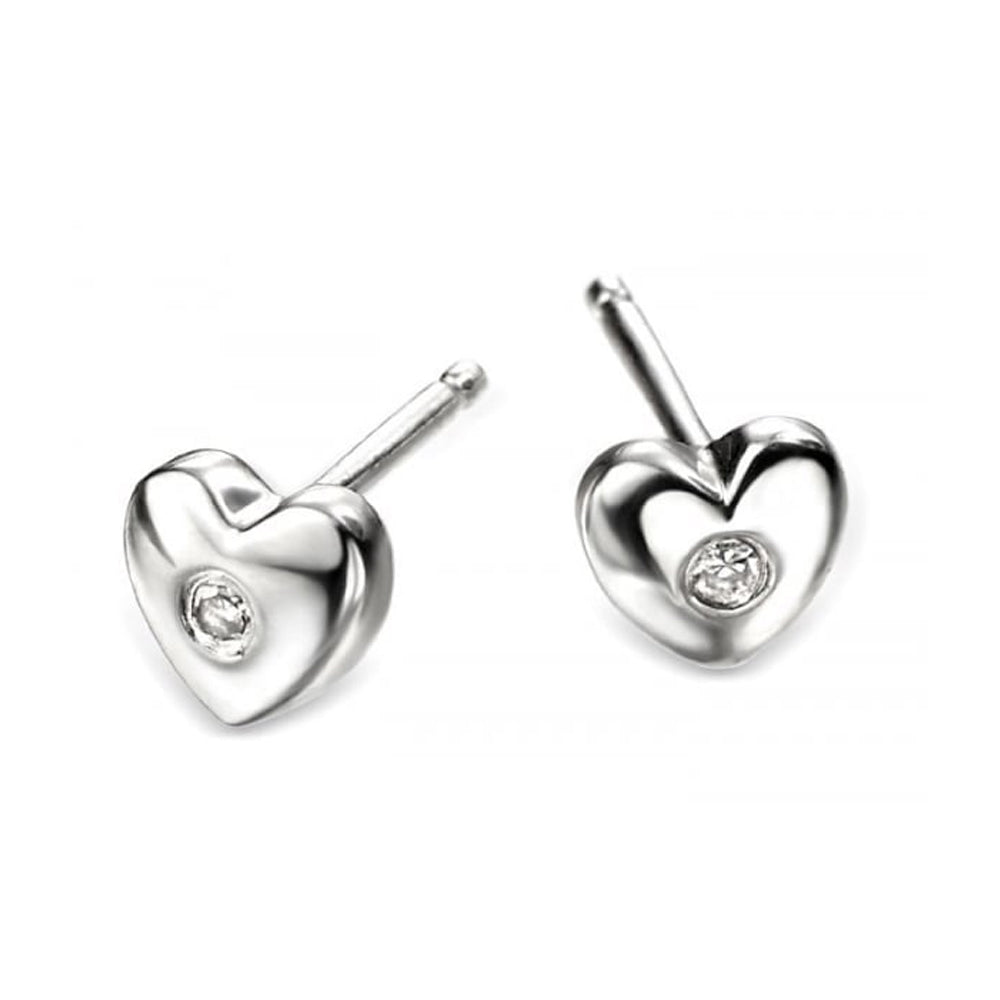 Childs D for Diamond Heart Stud Earrings - Michael Jones Jeweller