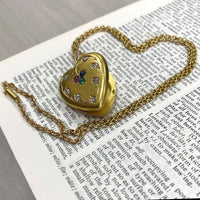 Pre-Owned Gemset Yellow Gold Heart Locket