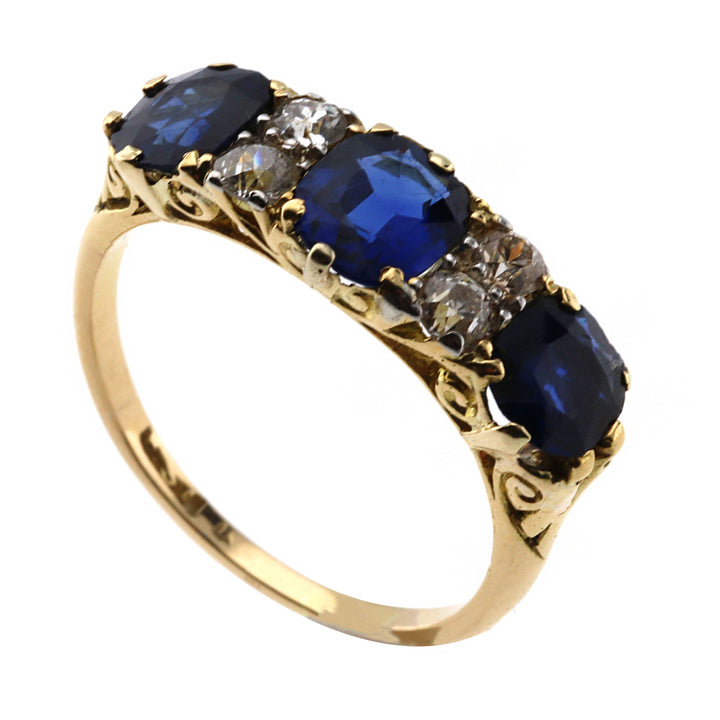 Pre-Owned Sapphire and Diamond Seven Stone Ring