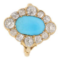 Pre-Owned Turquoise and Diamond 1.20ct Cluster Ring