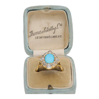 Pre-Owned Turquoise and Diamond 1.20ct Cluster Ring