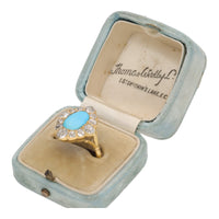 Pre-Owned Turquoise and Diamond 1.20ct Cluster Ring