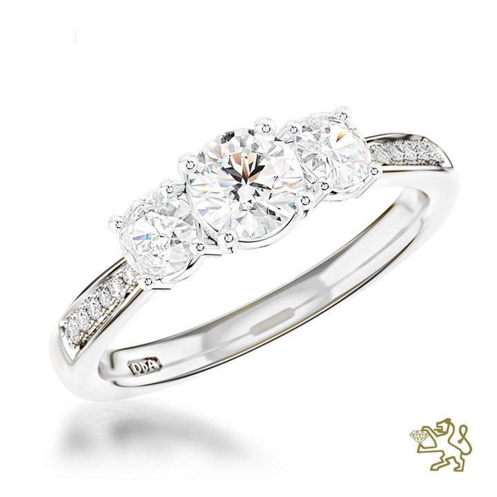 Preowned Diamond Memoire Three Stone Ring .50ct