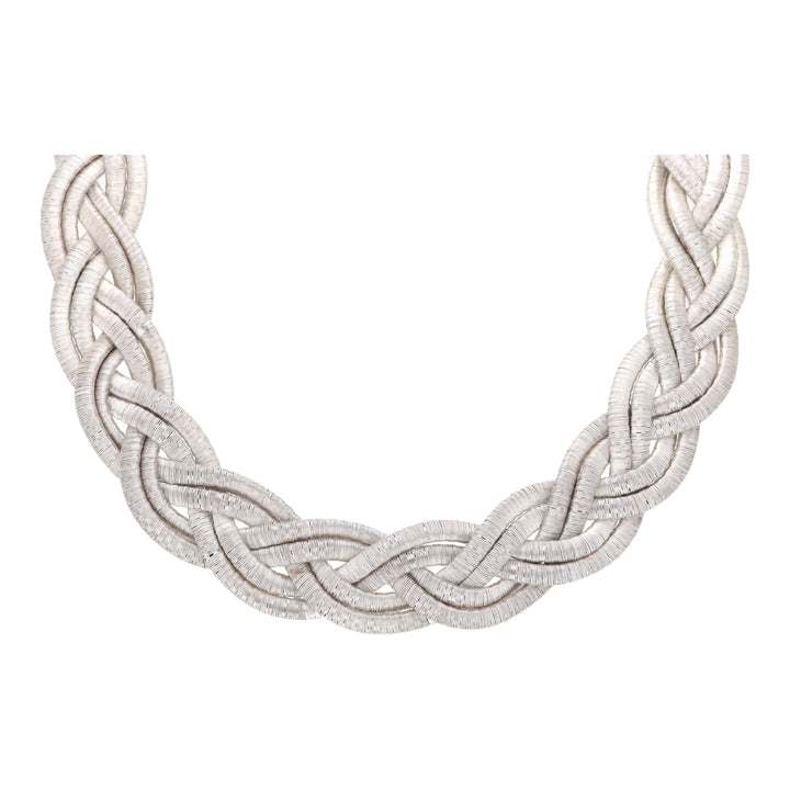 Plaited Silver Satin Effect Chain - Michael Jones Jeweller