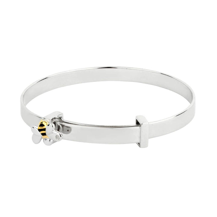 D for Diamond Child's Silver Bee Bangle