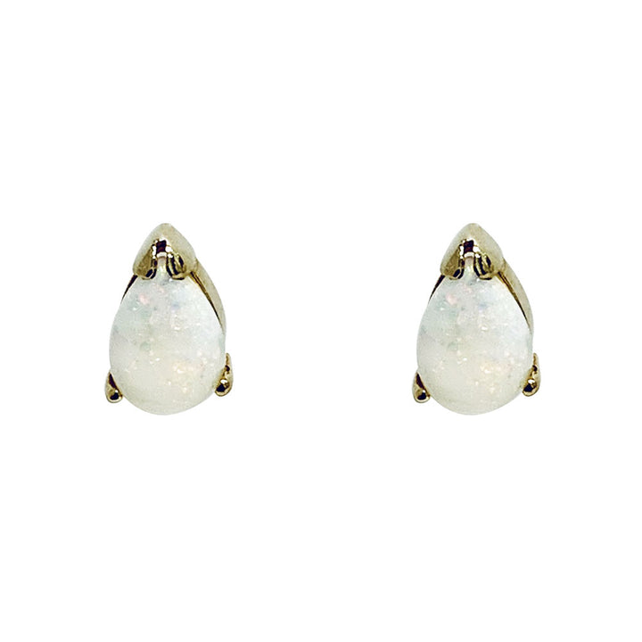 Opal Teardrop 9ct Yellow Gold Stud Earrings - Michael Jones Jeweller