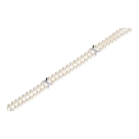 Akoya Pearl and Diamond 18ct White Gold Double Row Bracelet