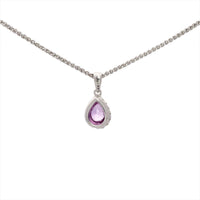 Pink Sapphire and Diamond 18ct White Gold Pendant - Michael Jones Jeweller