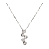 Diamond 18ct White Gold Cluster Bubble Necklace