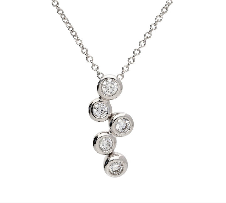 Diamond 18ct White Gold Cluster Bubble Necklace